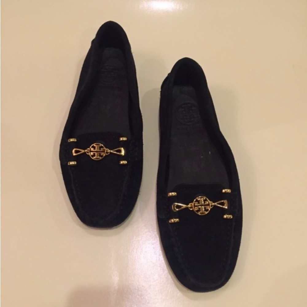 Tory Burch Daria driving loafers- Navy and gold. Size 7
